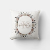 Oreiller floral aquarelle avec monogramme (Recto)