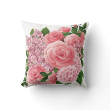 Oreiller floral rose poudré | Oreiller décoratif 4