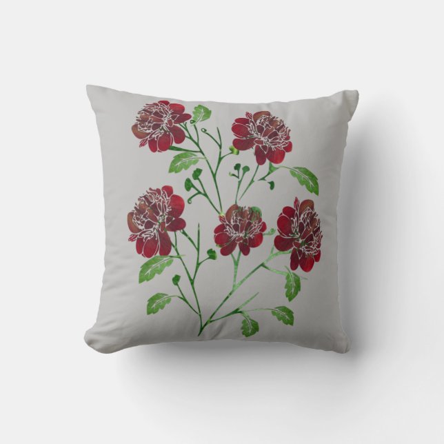 Oreiller floral rouge (Recto)