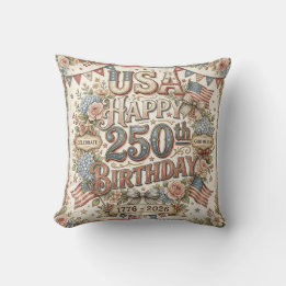 Oreiller Floral Shabby Chic USA 250e Anniversaire