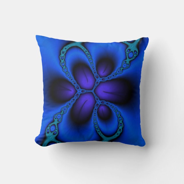 Oreiller fractal abstrait Larkspur (Recto)