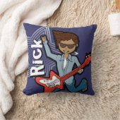 Oreiller garçon rockstar guitariste bleu foncé au  (Couverture)