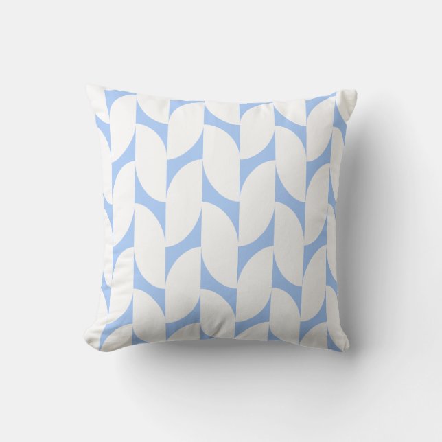 Oreiller géométrique bleu et blanc moderne (Recto)
