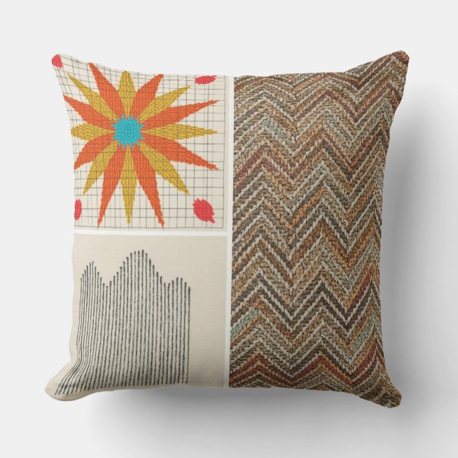 Oreiller géométrique Boho – Coussin à texture terr (Recto)
