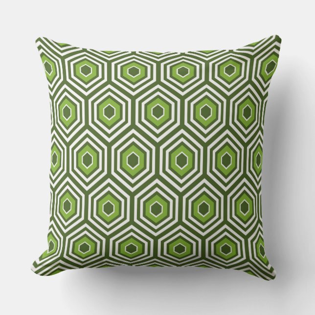 Oreiller Géométrique Nid d'Abeille Vert (Recto)