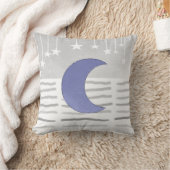 Oreiller gris et bleu lune et étoiles (Couverture)
