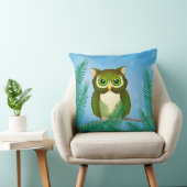 Oreiller Hibou Vert (Chaise)