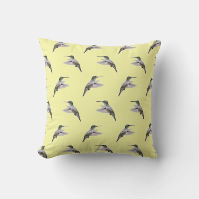 Oreiller Hummingbird Frenzy (Jaune Clair) (Recto)