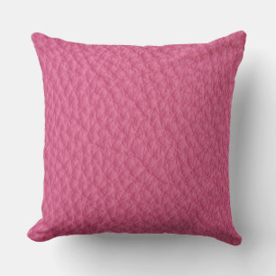 Oreiller imprimé aspect cuir Magenta