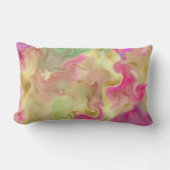 Oreiller imprimé encre marbre verte, or et rose (Recto)