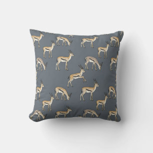 Oreiller imprimé gazelle gris ardoise moderne