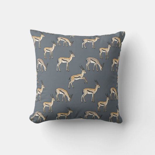 Oreiller imprimé gazelle gris ardoise moderne (Recto)
