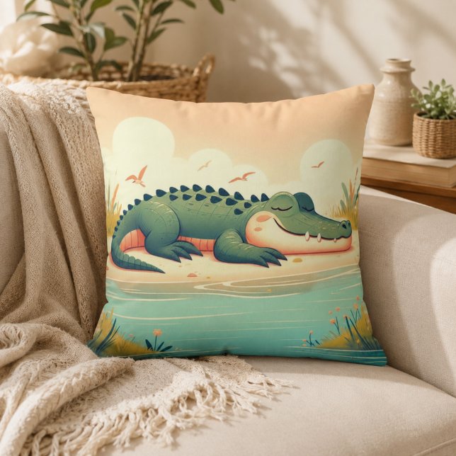 Oreiller Inspiré de l'Alligator  (Alligator-Inspired Pillow)