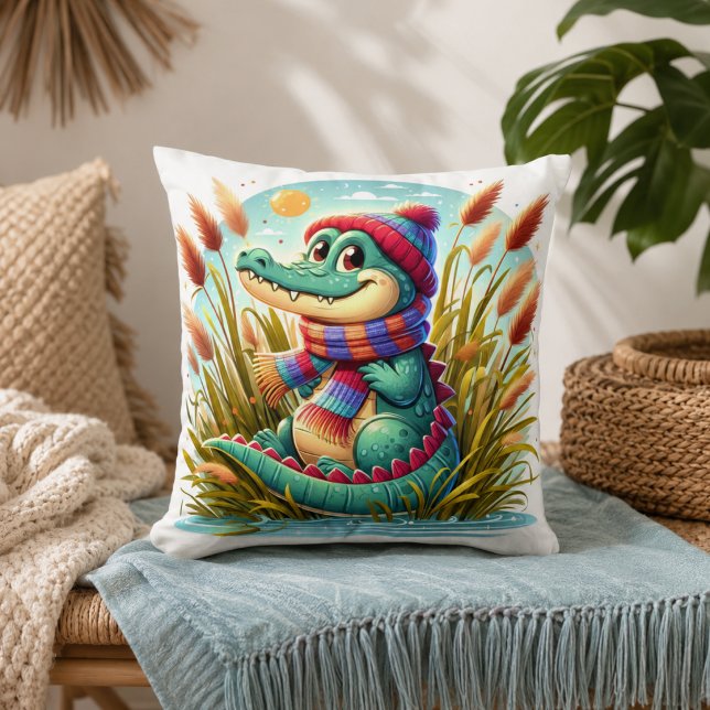 Oreiller Inspiré de l'Alligator  (Alligator-Inspired Pillow)