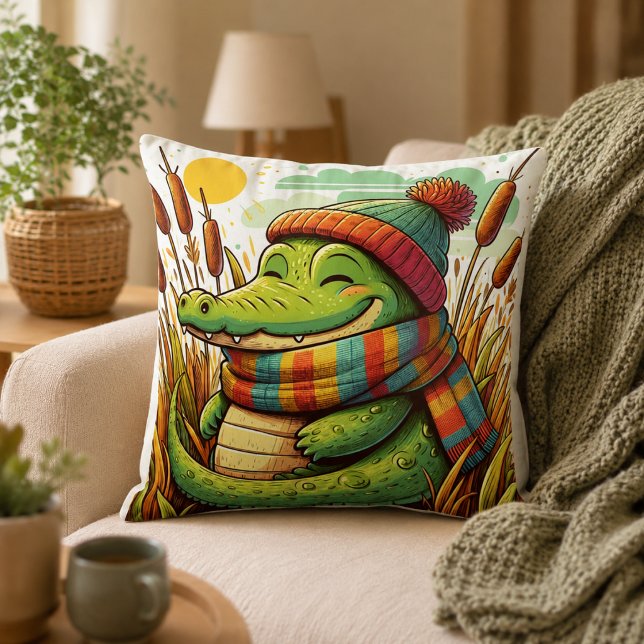 Oreiller Inspiré de l'Alligator  (Alligator-Inspired Pillow)