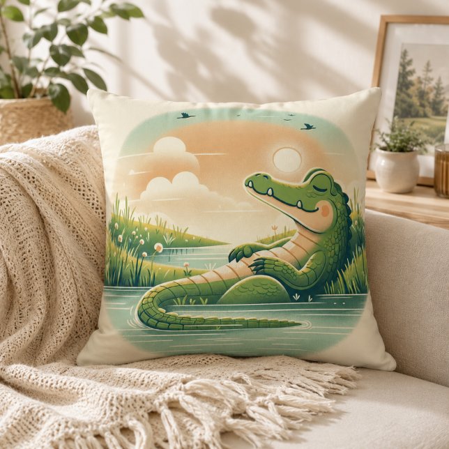 Oreiller Inspiré de l'Alligator  (Alligator-Inspired Pillow)