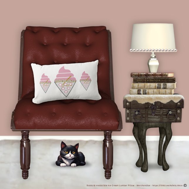 Oreiller irrésistible à lancer de crème glacée par (Irresistible Ice Cream Lumbar Pillow & Poetry Memoirs by Poet Adiela Akoo. Get this great gift combo)