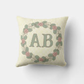 Oreiller jetable à monogramme Couronne de rose ver (Verso)