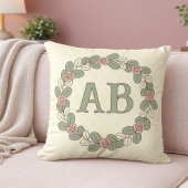 Oreiller jetable à monogramme Couronne de rose ver