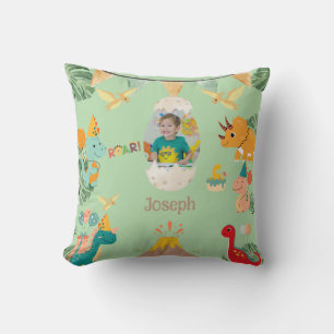 Oreiller jetable anniversaire dinosaure – Nom & Ph