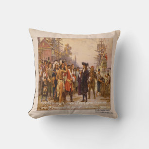 Oreiller jetable avec citation de William Penn "Le