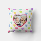 Oreiller jetable avec couple de coeurs de bonbons (Verso)