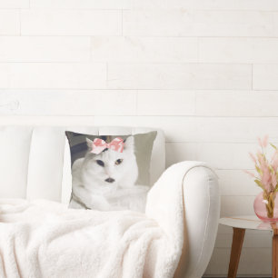 Oreiller jetable avec photo personnalisée de chat