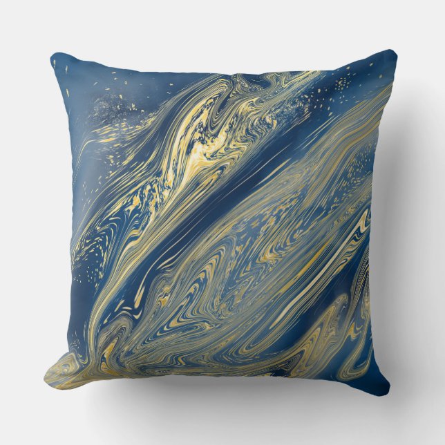 Oreiller jetable bleu et or (Recto)