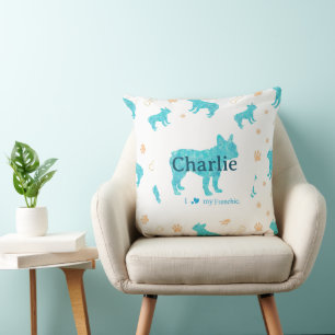 Oreiller jetable bleu pastel personnalisé de boule