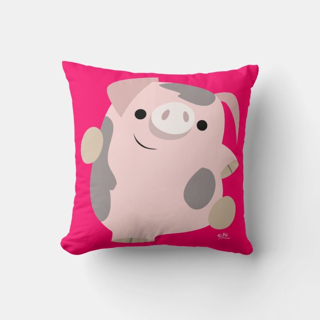 Oreiller jetable Cochon de dessin animé mignon (Recto)