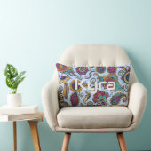Oreiller jetable coloré Paisley avec nom (Chaise)