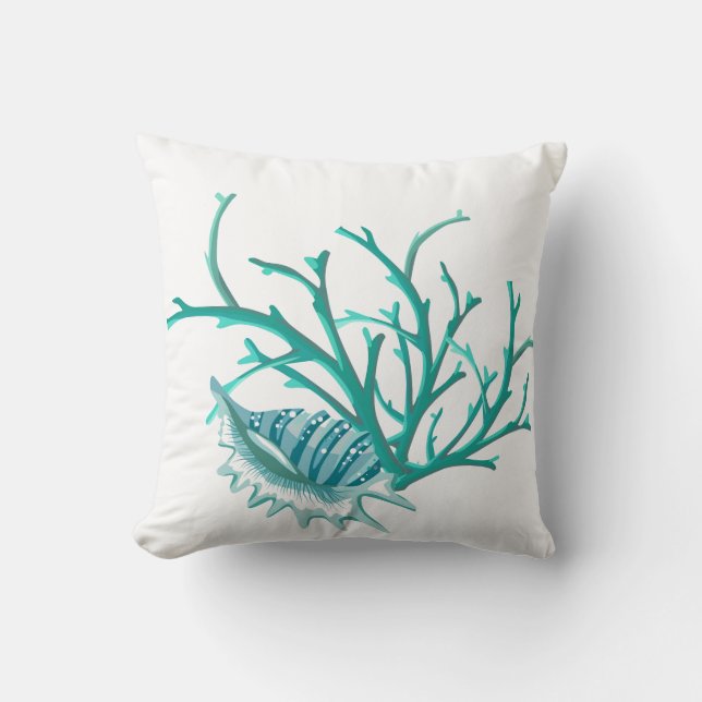 Oreiller Jetable-Coquillage & Corail (Recto)