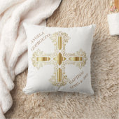 Oreiller jetable Croix Chrétienne Blanche et Or (Couverture)