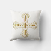 Oreiller jetable Croix Chrétienne Blanche et Or (Verso)
