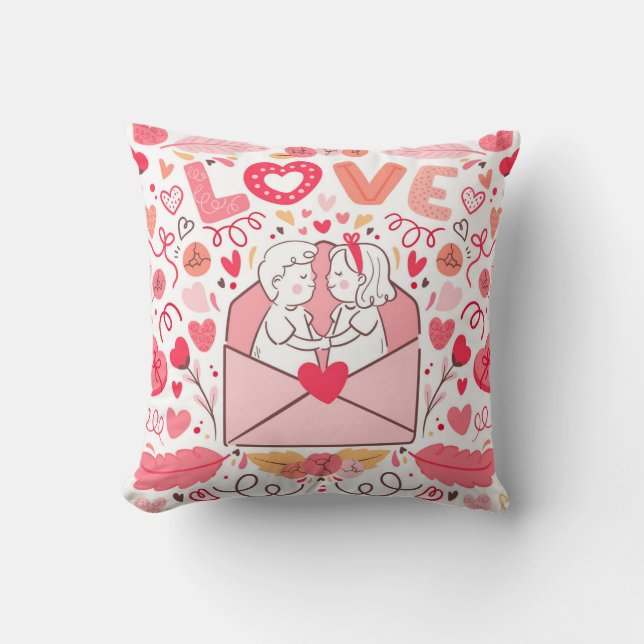 oreiller jetable de coeur aquarelle (Recto)