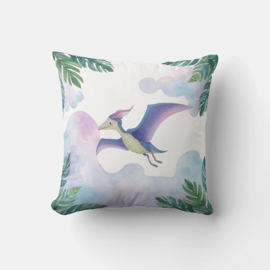 Oreiller jetable Dinosaure Violet Fantaisiste dans (Recto)