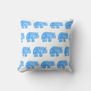 Oreiller jetable éléphant indien bleu