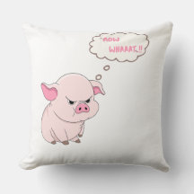 Oreiller jetable Fun Cochon En colère Maintenant W