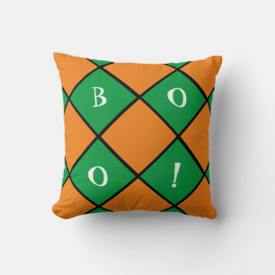 Oreiller jetable Halloween orange et vert boo