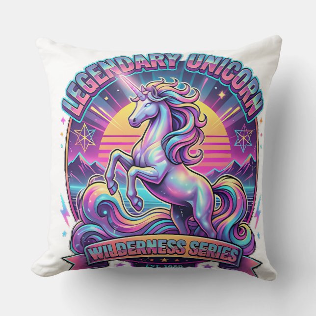 Oreiller jetable légendaire licorne double face (Recto)