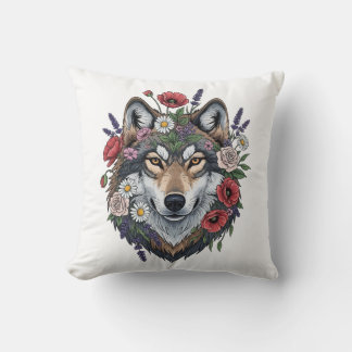 Oreiller jetable Loup personnalisé avec couronne f