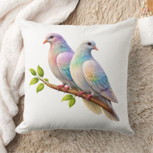Oreiller jetable personnalisé avec deux pigeons