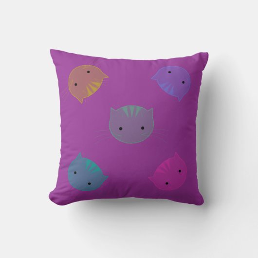 Oreiller jetable pour enfants aux visages de chat (Recto)