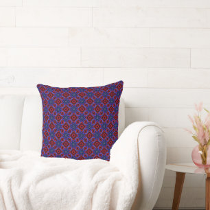 Oreiller jetable rouge avec étoiles bleues