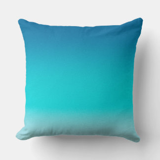 Oreiller jeté à dégradé de bleu à sarcelle Minimal