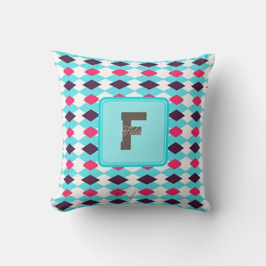 Oreiller jeté à monogramme chic pour cadeau pour p (Recto)