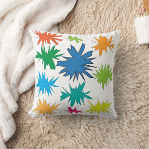 Oreiller jeté à motif abstrait et coloré en forme