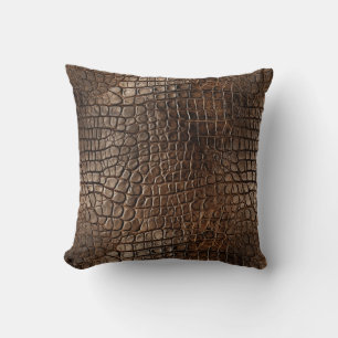 Oreiller jeté à motif crocodile