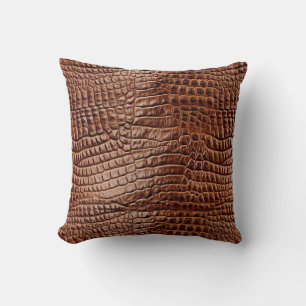 Oreiller jeté à motif crocodile