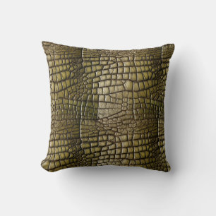 Oreiller jeté à motif crocodile
